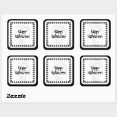 Spooky Happy Halloween Lettering | Zwart/wit Vierkante Sticker (Vel)