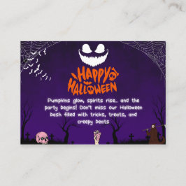 Spooky Happy Halloween Party Art Visitekaartje
