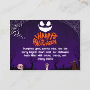 Spooky Happy Halloween Party Art Visitekaartje