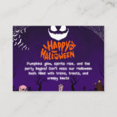 Spooky Happy Halloween Party Art Visitekaartje (Achterkant)