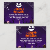 Spooky Happy Halloween Party Art Visitekaartje (Voorkant / Achterkant)