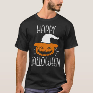 Spooky Happy Halloween Pomkin en Skulls T-shirt