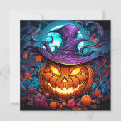 Spooky Happy Halloween Pumpkin Art Kaart (Voorkant)