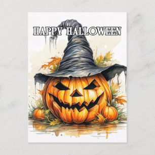 Spooky Happy Halloween Pumpkin Briefkaart