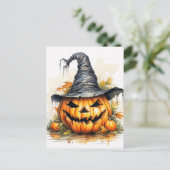 Spooky Happy Halloween Pumpkin Briefkaart (Staand voorkant)