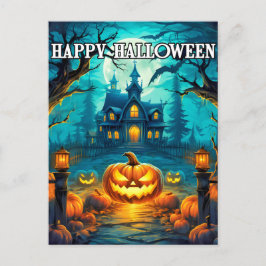 Spooky Happy Halloween Pumpkins Briefkaart