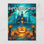 Spooky Happy Halloween Pumpkins Briefkaart (Voorkant)
