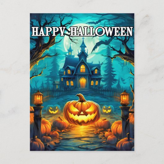 Spooky Happy Halloween Pumpkins Briefkaart (Voorkant)