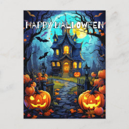 Spooky Happy Halloween Pumpkins Briefkaart