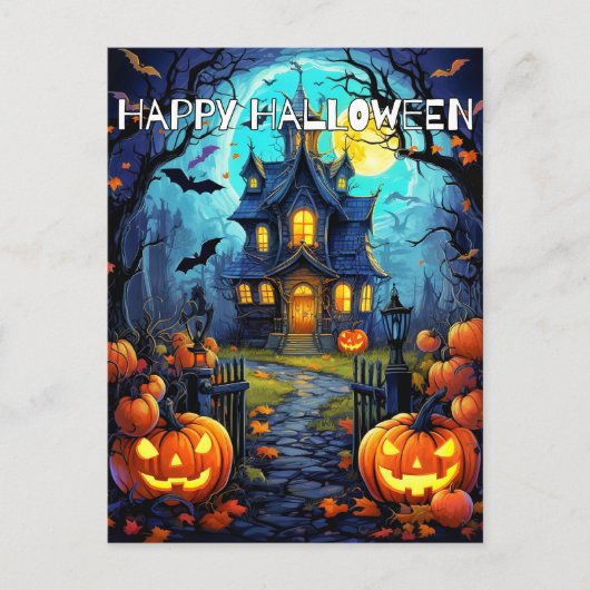 Spooky Happy Halloween Pumpkins Briefkaart (Voorkant)