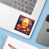 Spooky Happy Halloween Sticker (Laptop met iPhone)