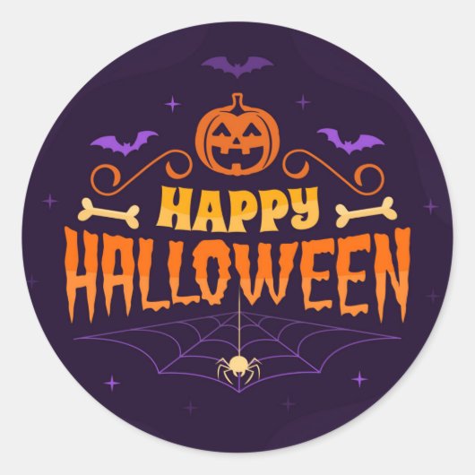 Spooky Happy Halloween Sticker – Feestelijk feest (Voorkant)