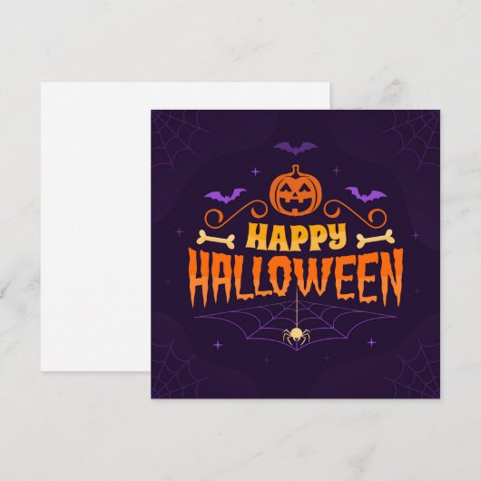 Spooky Happy Halloween Sticker – Feestelijk feest Kaart (Voorkant / Achterkant)