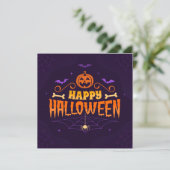 Spooky Happy Halloween Sticker – Feestelijk feest Kaart (Staand voorkant)