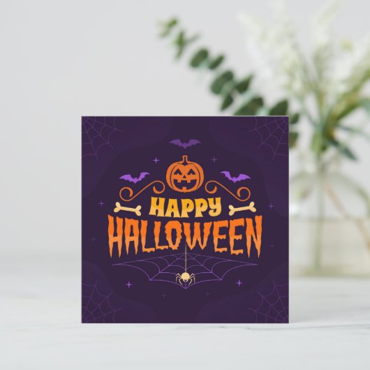 Spooky Happy Halloween Sticker – Feestelijk feest Kaart (Staand voorkant)