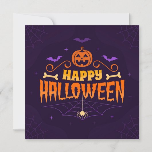Spooky Happy Halloween Sticker – Feestelijk feest Kaart (Voorkant)