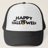 Spooky Happy Halloween Text met vleermuizen Trucke Trucker Pet (Voorkant)