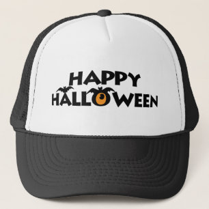 Spooky Happy Halloween Text met vleermuizen Trucke Trucker Pet