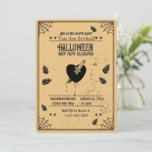 Spooky hart Halloween Party Uitnodiging (Staand voorkant)