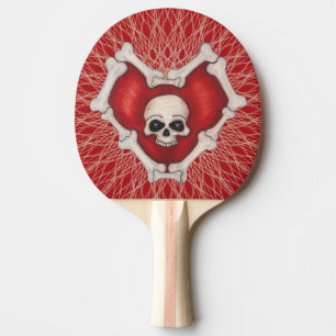 Spooky hart van Botten met schedel op spiraallijne Tafeltennisbatje