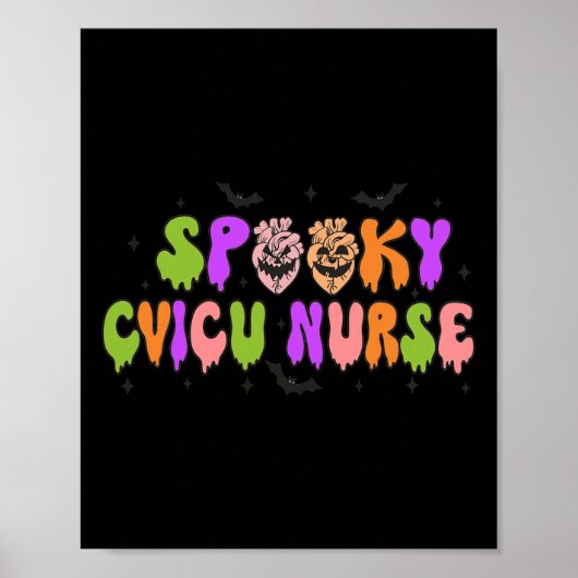 Spooky Hart Verpleegster Halloween Cardiovascular Poster (Voorkant)