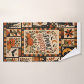Spooky Harvest Vintage Halloween Patchwork Badhanddoek (Badhanddoek)