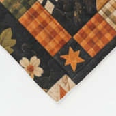 Spooky Harvest Vintage Halloween Patchwork Fleece Deken (Hoek)