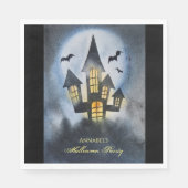 Spooky haunted castle gepersonaliseerd servet (Voorkant)