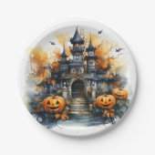 Spooky Haunted Castle Halloween papier Bord (Voorkant)