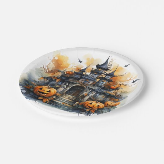 Spooky Haunted Castle Halloween papier Bord (Gekanteld)