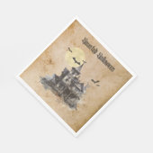 Spooky Haunted Castle Halloween Party Servet (Hoek)