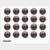 Spooky Haunted Castle Halloween ronde Sticker (Vel)