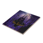Spooky Haunted Castle Halloween Tegeltje (Zijkant)