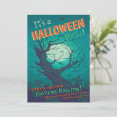 Spooky Haunted Forest Halloween Kostuum Party Kaart (Staand voorkant)