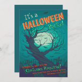 Spooky Haunted Forest Halloween Kostuum Party Kaart (Voorkant / Achterkant)