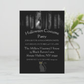 Spooky Haunted Forest Halloween Party Invitation Kaart (Staand voorkant)