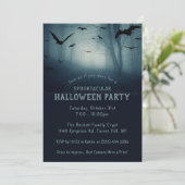 Spooky Haunted Forest Halloween Party Kaart (Staand voorkant)