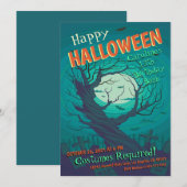 Spooky Haunted Forest Halloween Verjaardag Kaart (Voorkant / Achterkant)