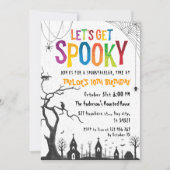 Spooky Haunted Graveyard Halloween Birthday Invita Kaart (Voorkant)