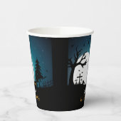 Spooky Haunted Graveyard Halloween Paper Cups Papieren Bekers (Links)