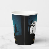 Spooky Haunted Graveyard Halloween Paper Cups Papieren Bekers (Rechts)