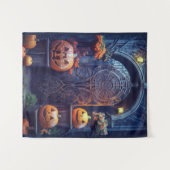 Spooky Haunted Halloween Secret Doorway Wandkleed (Voorkant (horizontaal))