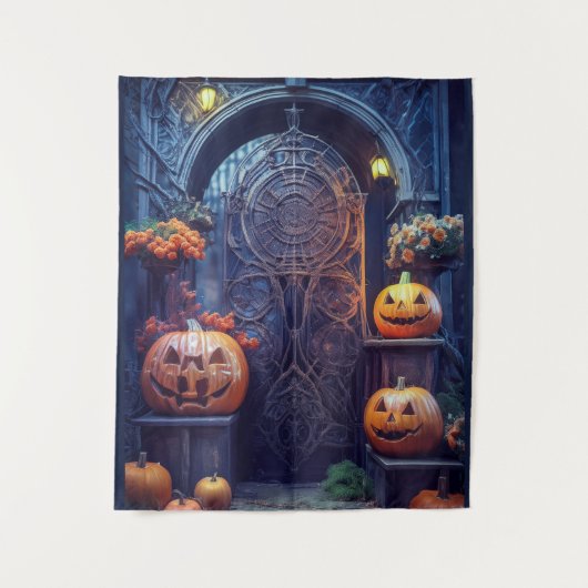 Spooky Haunted Halloween Secret Doorway Wandkleed (Voorkant)