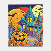 Spooky Haunted House artwork Fleece Deken (Voorkant)
