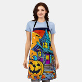 Spooky Haunted House artwork Schort (Gedragen)