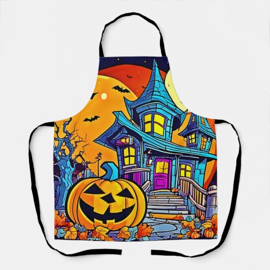 Spooky Haunted House artwork Schort (Voorkant)
