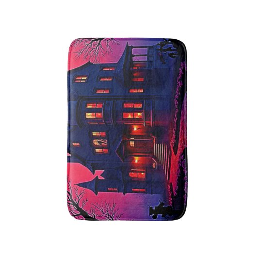 Spooky Haunted House bij Dusk Design Badmat (Voorkant Verticaal)