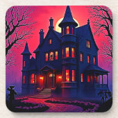 Spooky Haunted House bij Dusk Design Bier Onderzetter (Voorkant)