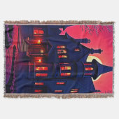 Spooky Haunted House bij Dusk Design Deken (Voorkant)