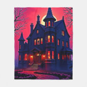 Spooky Haunted House bij Dusk Design Fleece Deken (Voorkant)